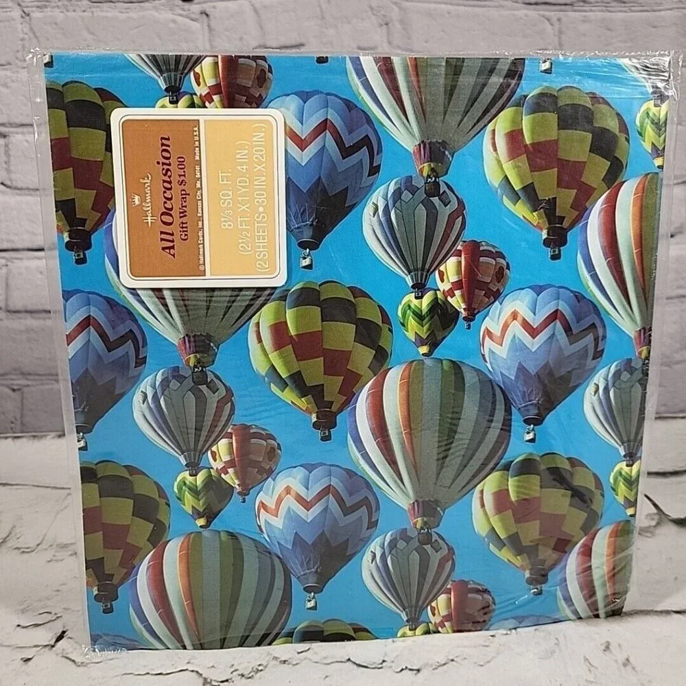 Vintage Giftwrap Lot of 5‎ Packages New Birthday Balloons Horses